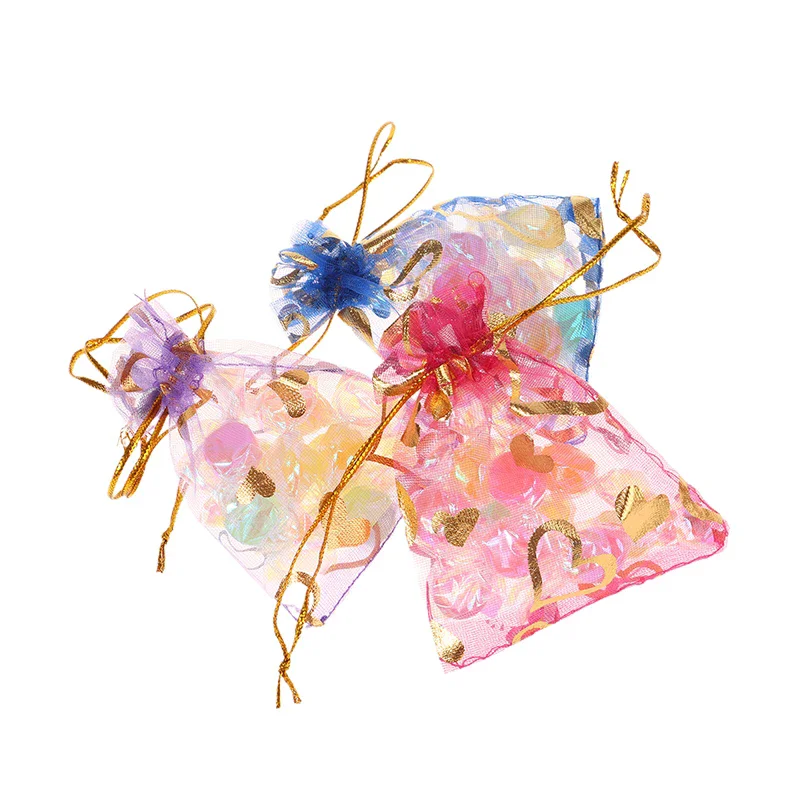 Organza cadeauzakjes met hartjesontwerp