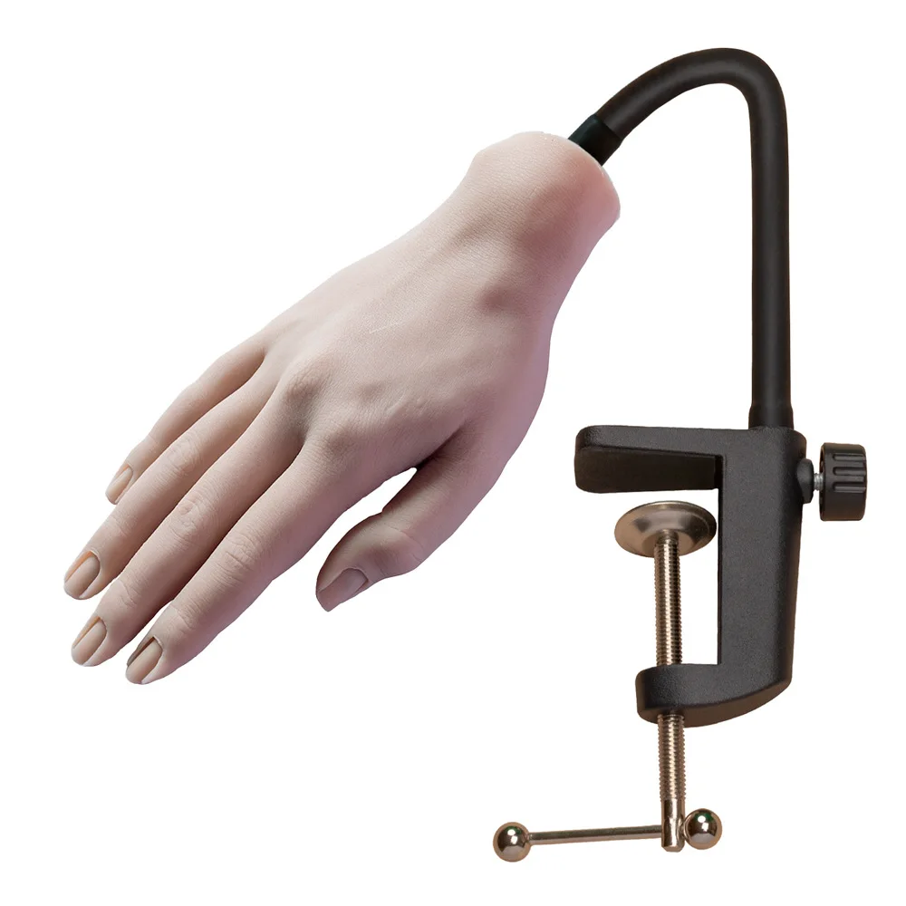 Realistic Bendable Silicone Hand Model-Nail Training Tool for Gel Polish Art Beginners