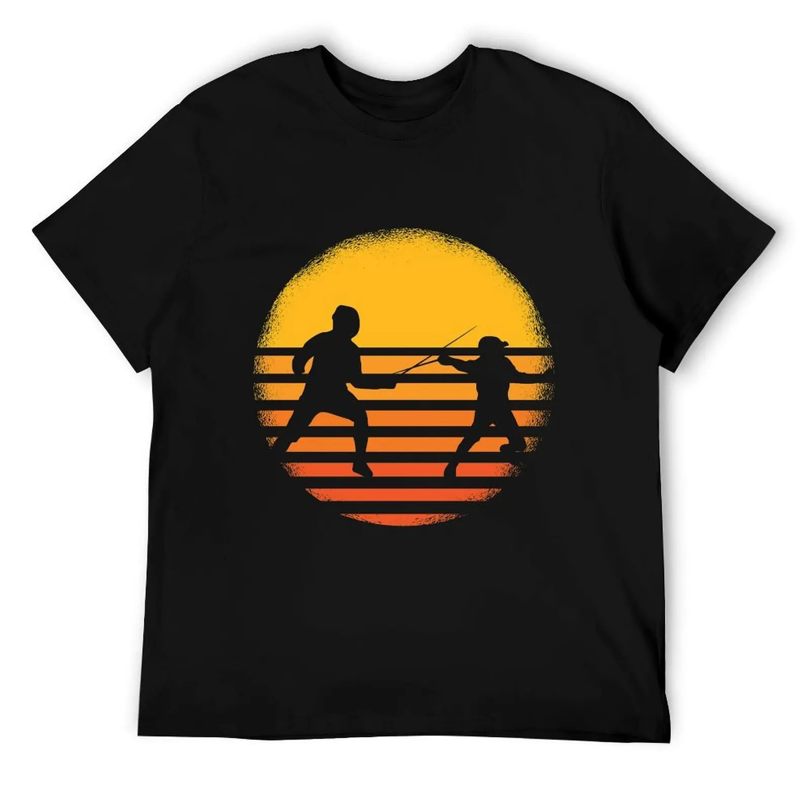 

Vintage fencing father and son fencing sports trainer T-Shirt man tshirt t shirts for man cotton soft T-Shirt