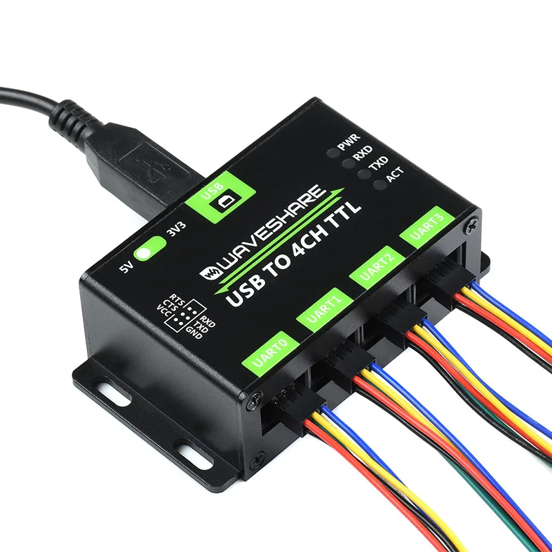 USB to 4way TTL UART universal serial communication conversion module aluminum alloy shell W8 10 Linux