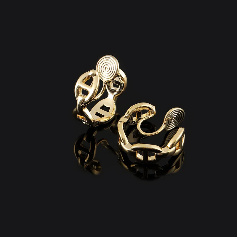 Minimally Smooth Irregular Mosquito Repellent Coil Ear Clip Versatile Metal Earrings For Women Gift