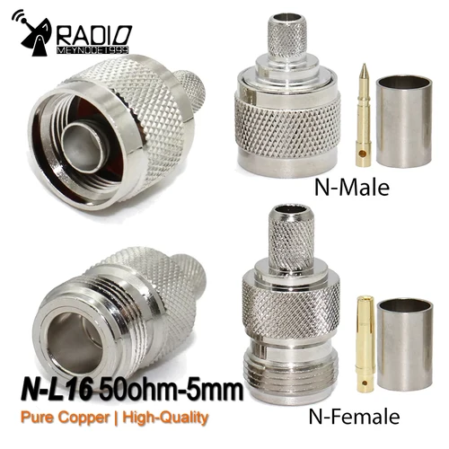 Imagen 1 del producto Conector macho hembra N L16, conector coaxial RF tipo N, conector recto coaxial de 50 ohmios para Cable RG59 LMR240 CNT240