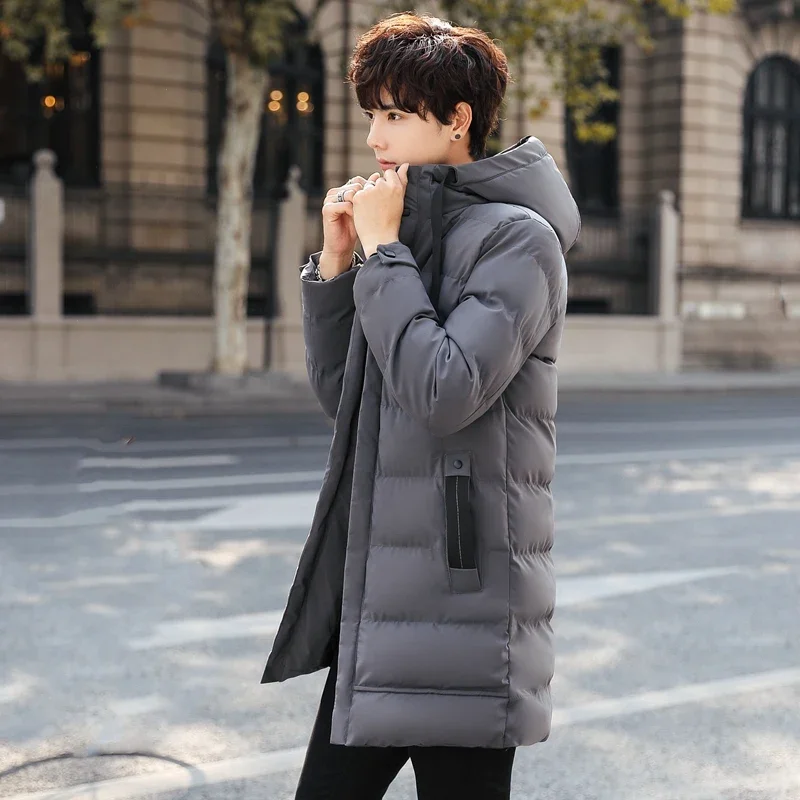 Winter Coats for Men Winter Jackets Waterproof Warm Insulated Thicken Long Down Jacket with Hood Mid Length New Down Cotton