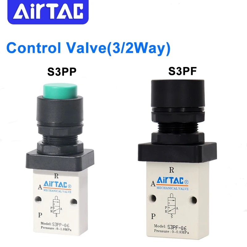 

Airtac S3PP/S3PF-M5/06/08 Control Valve(3/2Way) Manual Mechanical Valve