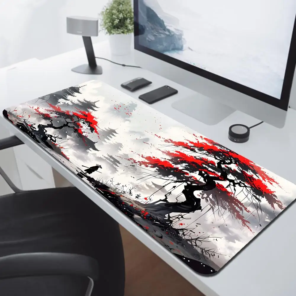 

Коврик для мыши Red Sun and Koi Коврик для мыши Настольный коврик для мыши Симпатичный HD Настольный коврик Удлиненные коврики для игровой клавиатуры Большой коврик для геймерской мыши XXL 90x40