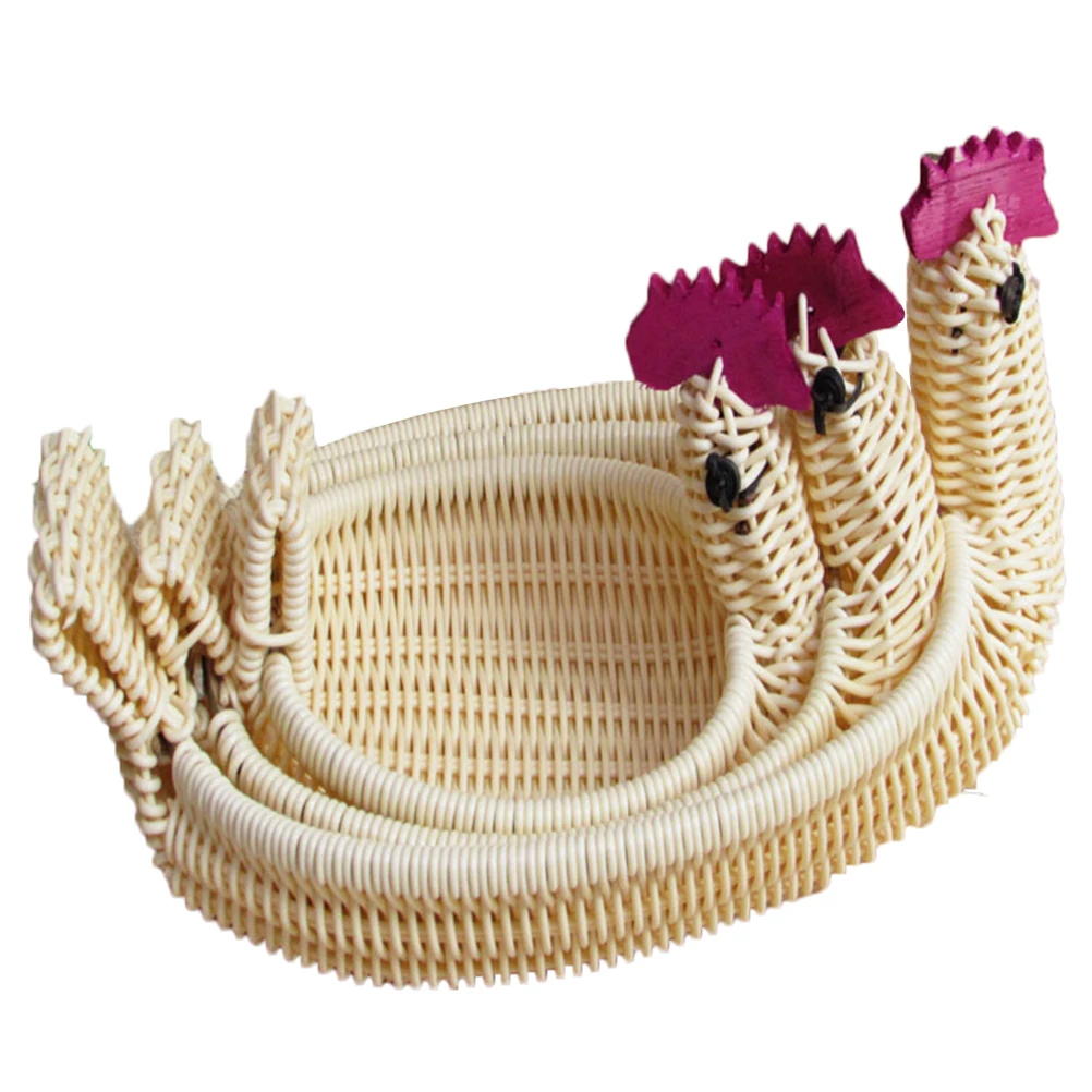 

3pcs Storage Basket Mothproof Pressure-Resistant Woven Baskets Fruit Vegetable Organizer Kitchen Living Room Bathroom