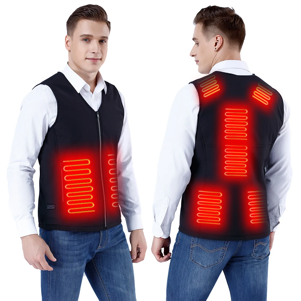 2024 Men Vests USB Electric Heating Vest Jacket Clothing Skiing Warm Heated Pad Winter USB interface warm winter vest for men