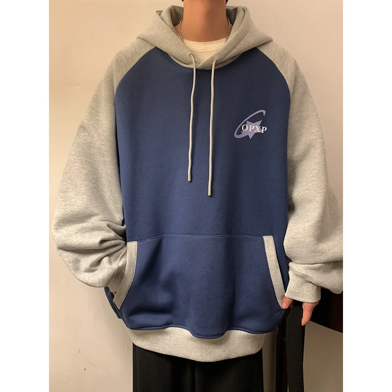 

Худи-свитшот мужской демисезонный, повседневный, плотный, в американском ретро-стиле, с принтом, свободного кроя, молодежный, модный