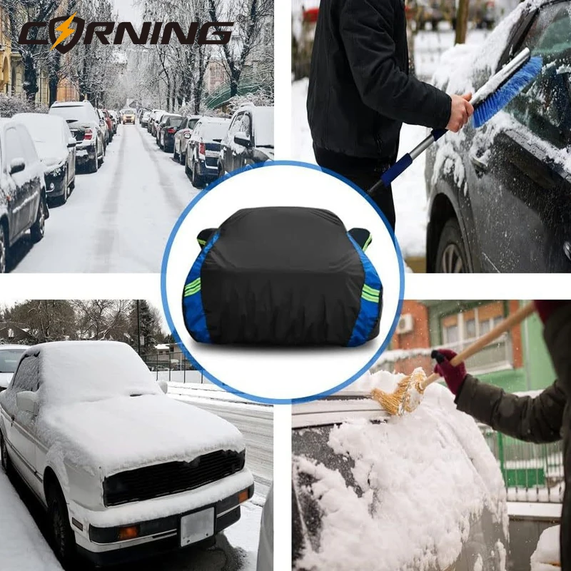 Outdoor volledige autohoes zonnescherm UV-bescherming krasbestendig draagbaar winter autokap auto-accessoires vorstbestendige hoes