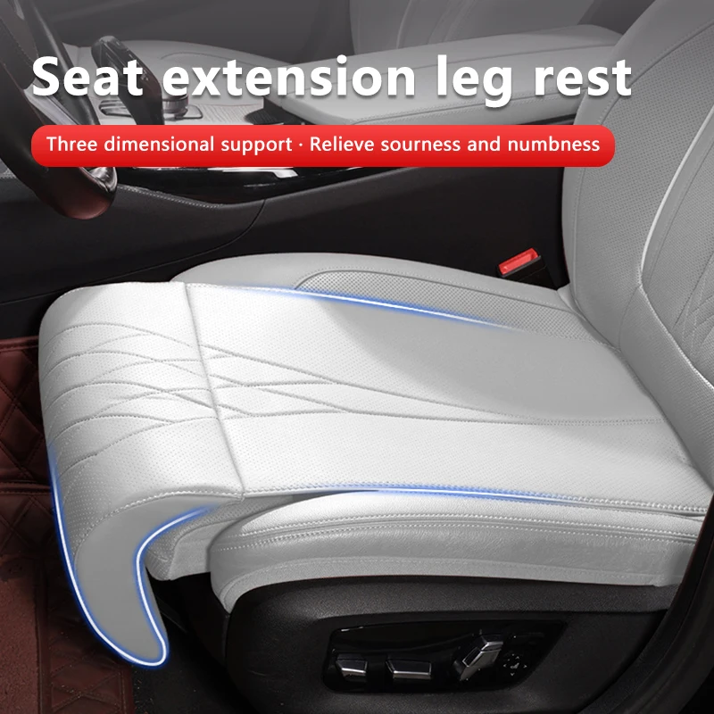 

New car seat leg support extended suede leather All season universal seat extended leg pad for driver memory foam seat pad