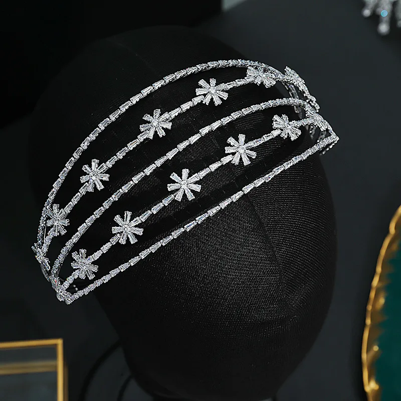 

Crystal Bridal Headband For Wedding Headdress Sliver Bride Tiaras For Women Girl Crown For 15 Years Party Hair Jewelry Headpiece