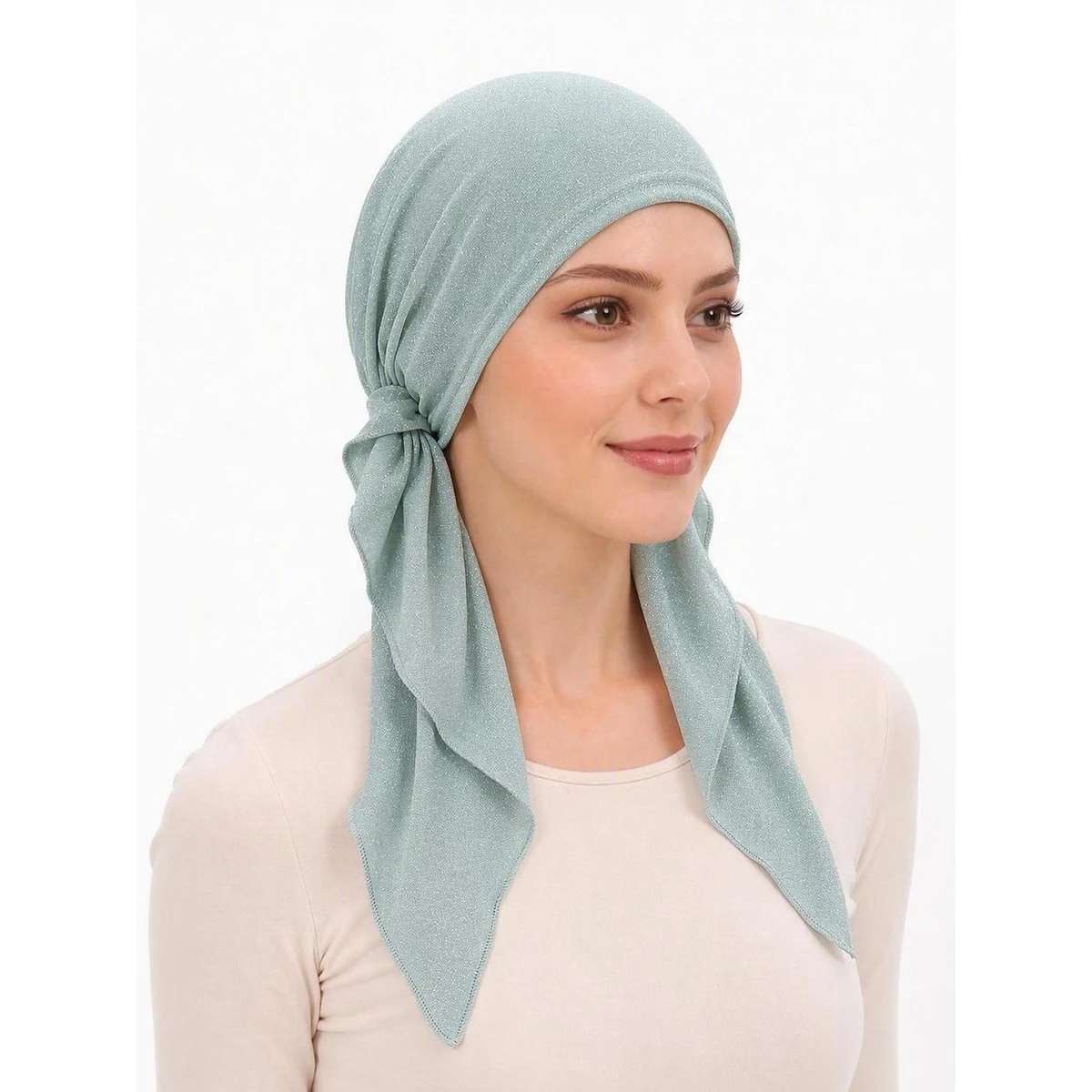Solid Color Muslim Fashion Hijabs Turban Bonnet Long Tail Head Wraps Hijab Hats Breathable Chemo Cap For Women Girls