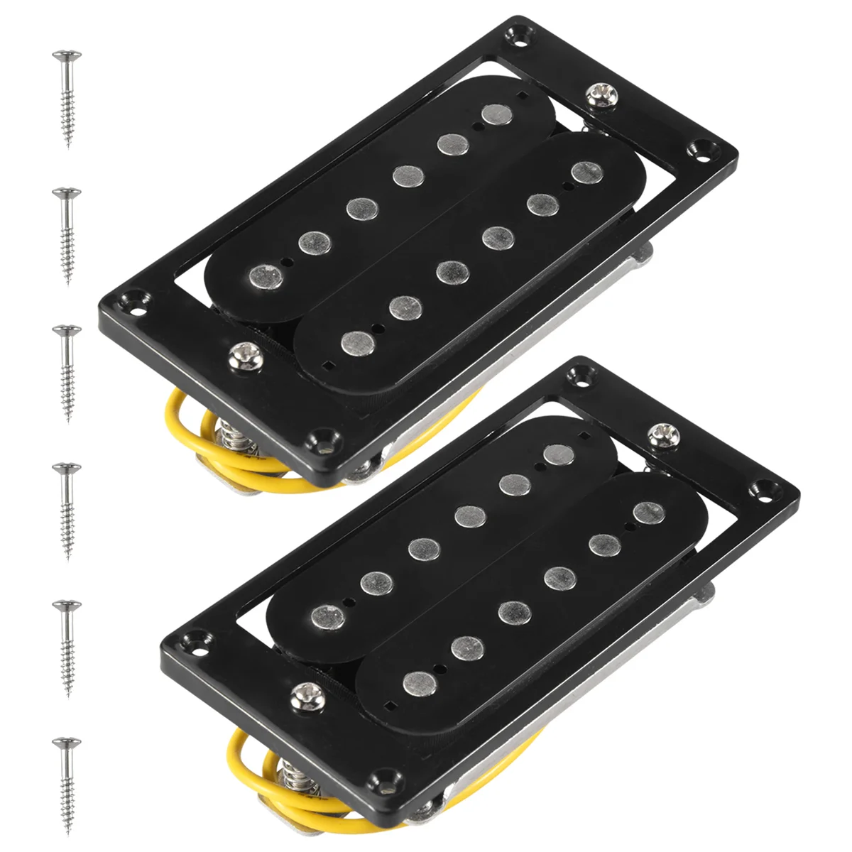 2 pezzi (1 set) Pickup per chitarra elettrica Humbucker a doppia bobina neri + vite per telaio CALDO