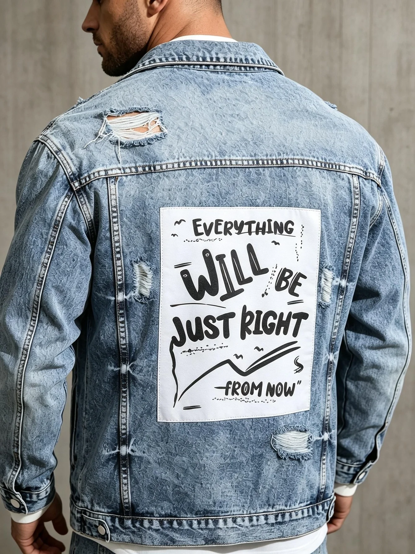 Fashionable American Street Men's Denim Coat Y2K Trend Button Lapel Jean Jacket Valentine Gift for Lover Husband