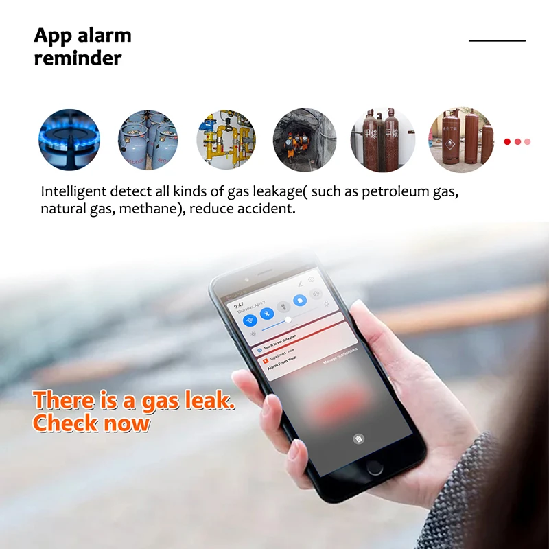 Tuya WiFi Gas Detector Home LPG Natural Gas Leak Alarm LED Display Leakage Sensor Smart Life APP Control
