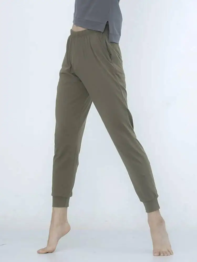 สตรีคลาสสิกเต้นรําเอวสูงแครอทกางเกงธรรมดาสี Slim Tapered ขา Dancewear กางเกงสําหรับสตูดิโอฝึกซ้อมและเวที