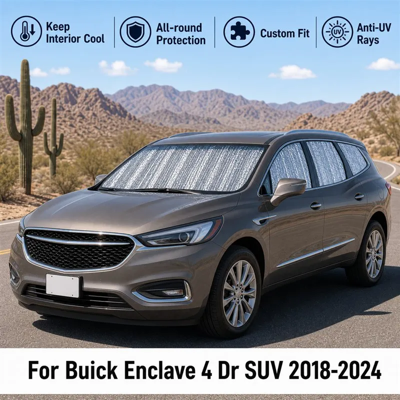 

For Buick Enclave 4 Dr SUV 2018-2024 Full Set Car Window Sunshades UV Block Privacy Heat Insulated Foldable Car Curtain