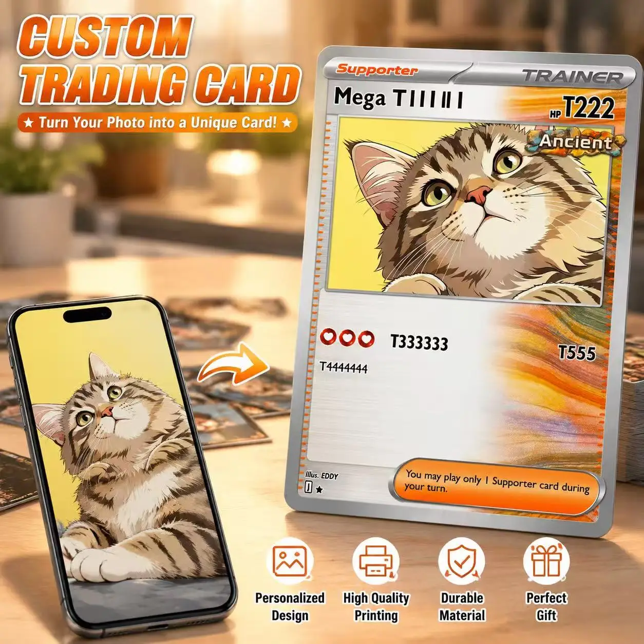 

Anime Style Custom Card Photo Portrait Personalized Trading Card Picture Gift for Lovers Card Gifts for Valentine Wedding Her