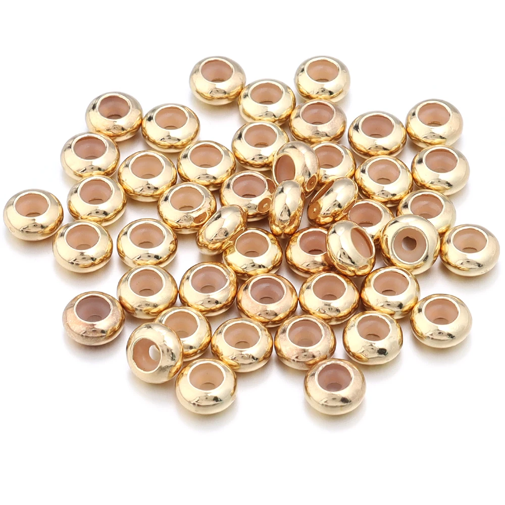 20Pcs Copper Crimp End Beads Stopper Spacer Beads With Rubber Silicone For DIY Bracelet Jewelry Making Supplies Accessories