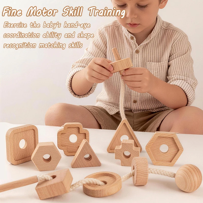 Baby Screw Threading Rope Game - đánh giá và giá Montessori Shelf Toy