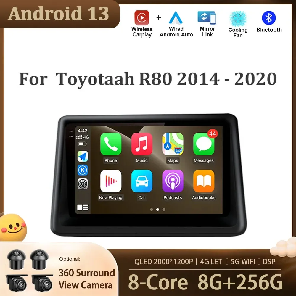 

Android 13 For Toyota R80 2014 - 2020 Car Multimedia Radio Player GPS Navigation Screen 5G WIFI BT DSP Auido Stereo Carplay