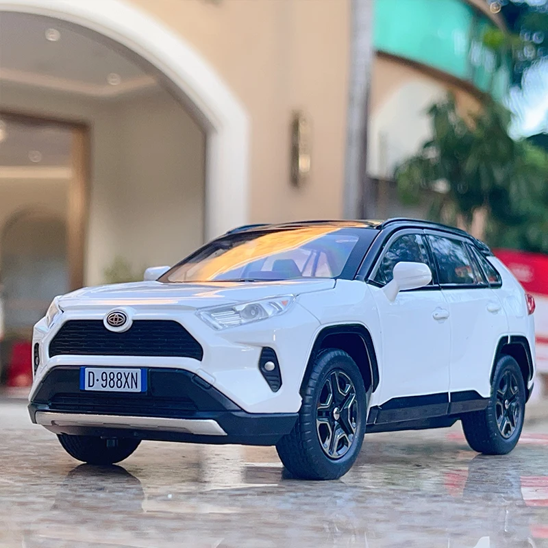 

1:22 Toyota RAV4 High Simulation Diecast Metal Alloy Model Car Sound Light Pull Back Collection Kids Toy Gifts