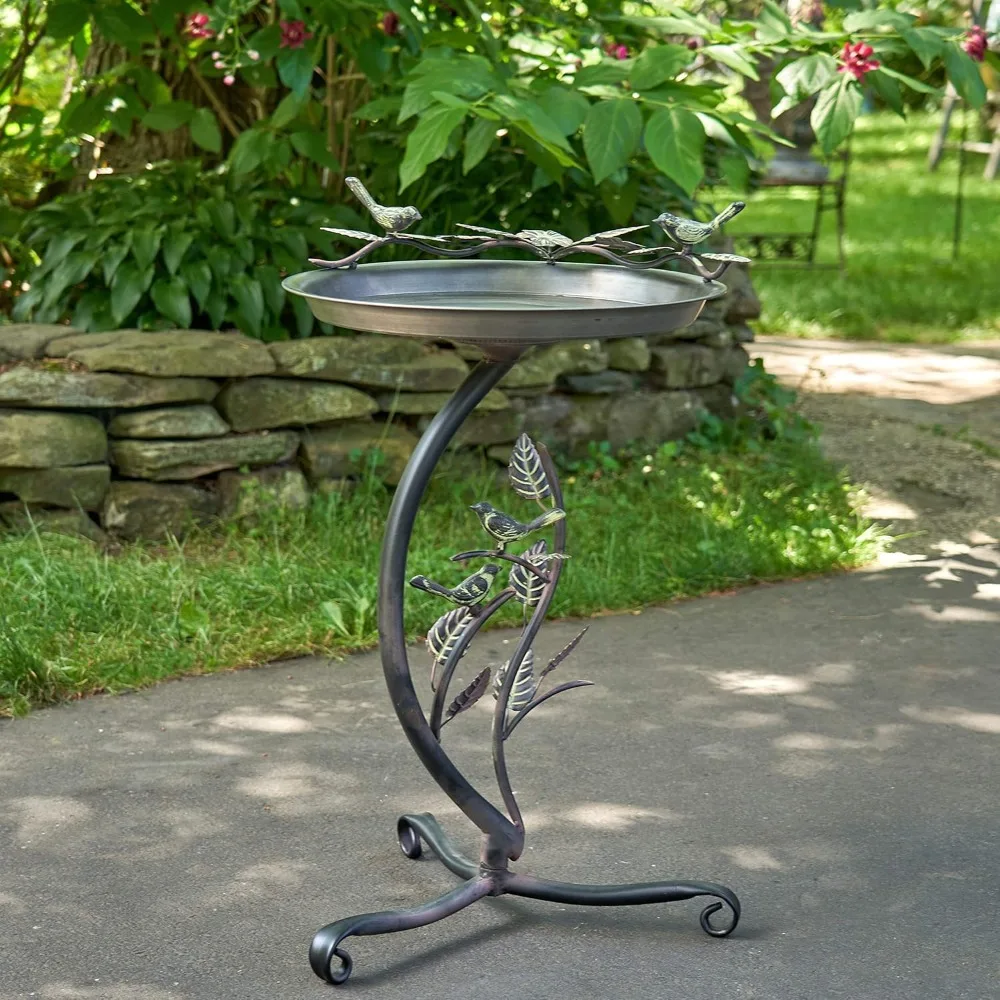 

Shallow Birdbath on Curved Branch Stand (Galvanized Finish)