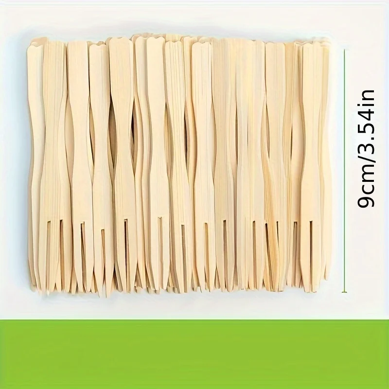 High-quality bamboo fruit forks, disposable mini forks, suitable for weddings, cocktail accessories: bamboo mini forks