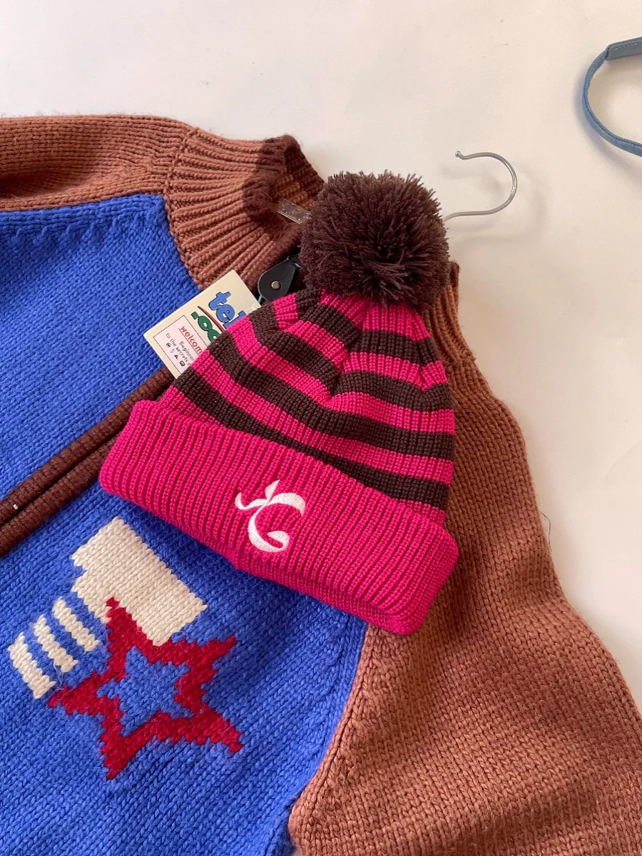 

Вязаная шапка Cisas, теплая полосатая цветная шерстяная шапка в стиле ретро, американская зимняя модная шапка, аксессуары для молодежи, мужчин и женщин