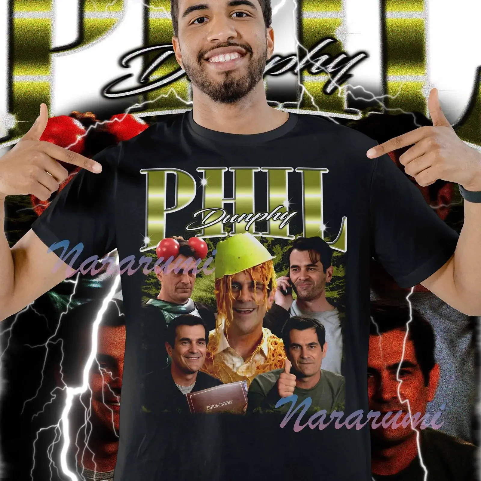 Retro Phil Dunphy Bootleg T Shirt Modern Family Comedy Character Casual Funny For TV Series Fans vintage Washed Stylish