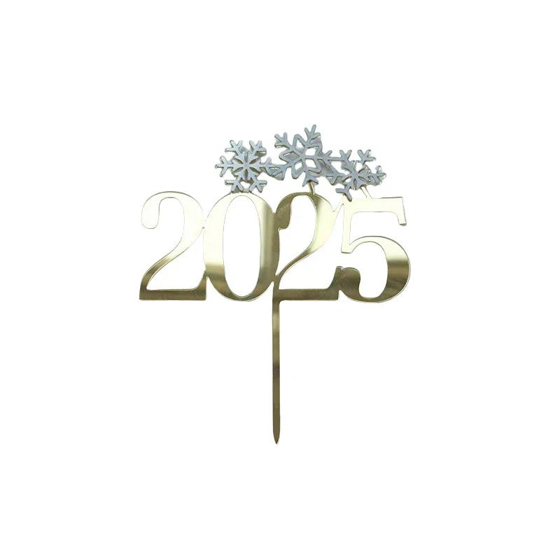 1 قطعة 2025 السنة الجديدة كعكة القبعات العالية الاكريليك عيد الميلاد كب كيك توبر للمنزل عيد ميلاد سعيد السنة الجديدة زينة الكعكة الطرف