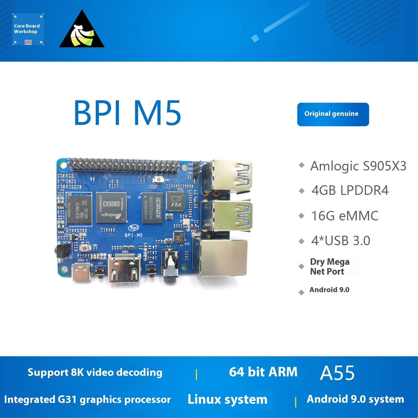 BPI M5 Amlogic S905X3 Quad Core Banana Pi Development Board