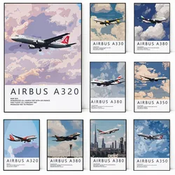 British Airways Airbus A350 Aviation Pilot Airplane Posters and Prints Canvas Printing Wall Art Picture for Living Room Decor