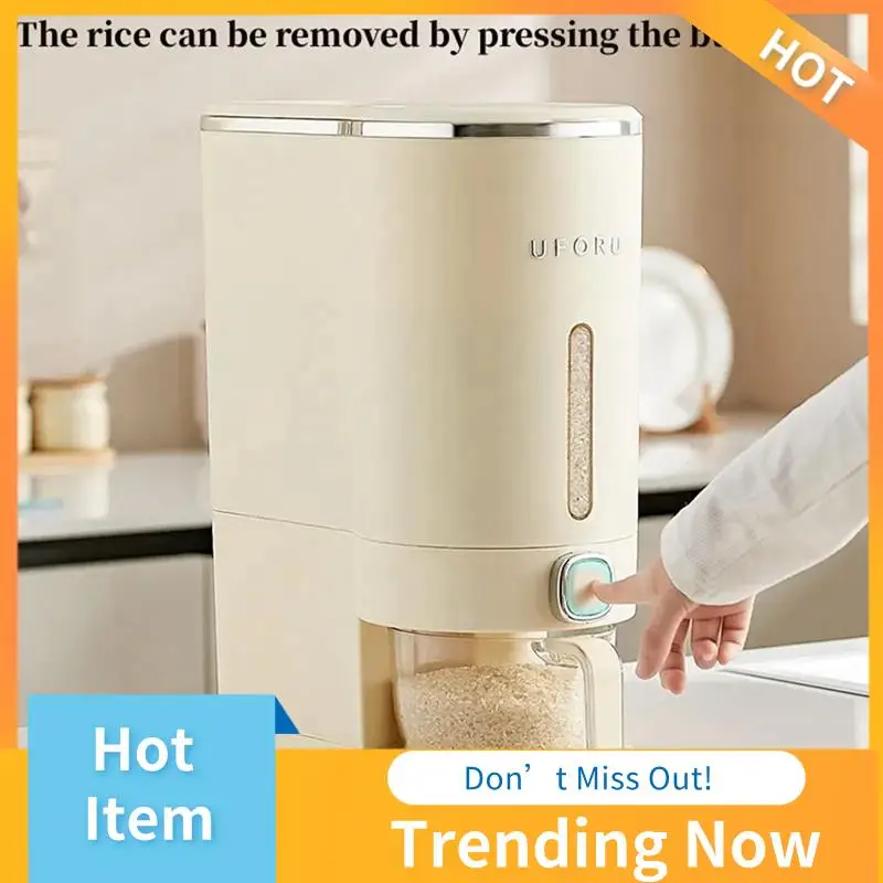 Sealed Rice Bucket Kitchen Rice Storage Box Moisture Proof Insect-Proof Flap Rice Bucket With Cup Easy To Use 10Kg