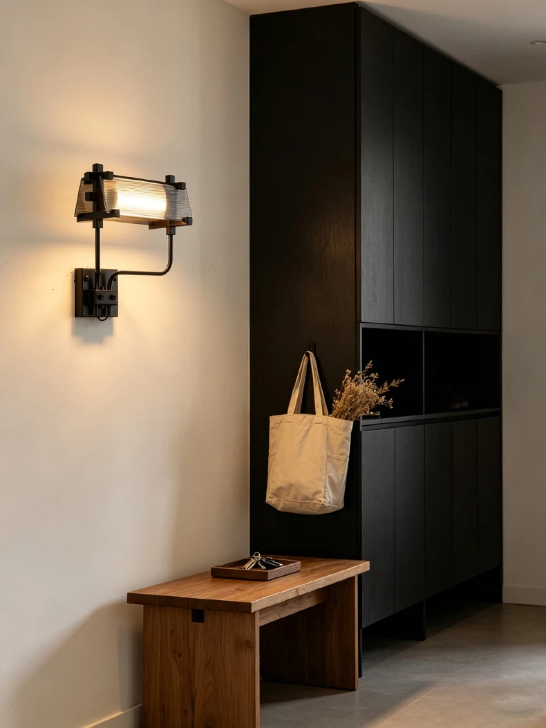 Nordic Industrial Glass Metal Background Wall Lamp Adjust