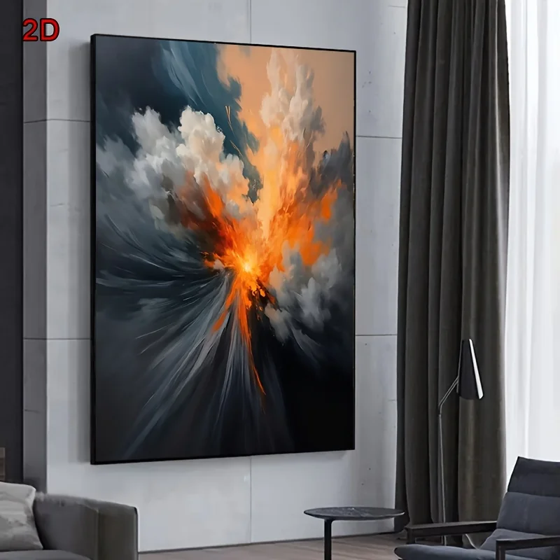 طباعة فنية على شكل ثوران بركان تجريدي وغيوم، ديكور جداري حديث بسيط لغرفة المعيشة وغرفة النوم والمكتب والدراسة والنوم #3