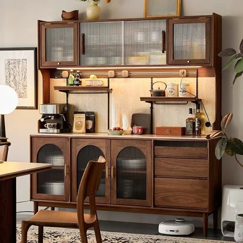 North American black walnut sideboard vintage style storage cabinet Nordic solid wood cherry wood wall storage pantry cabinet