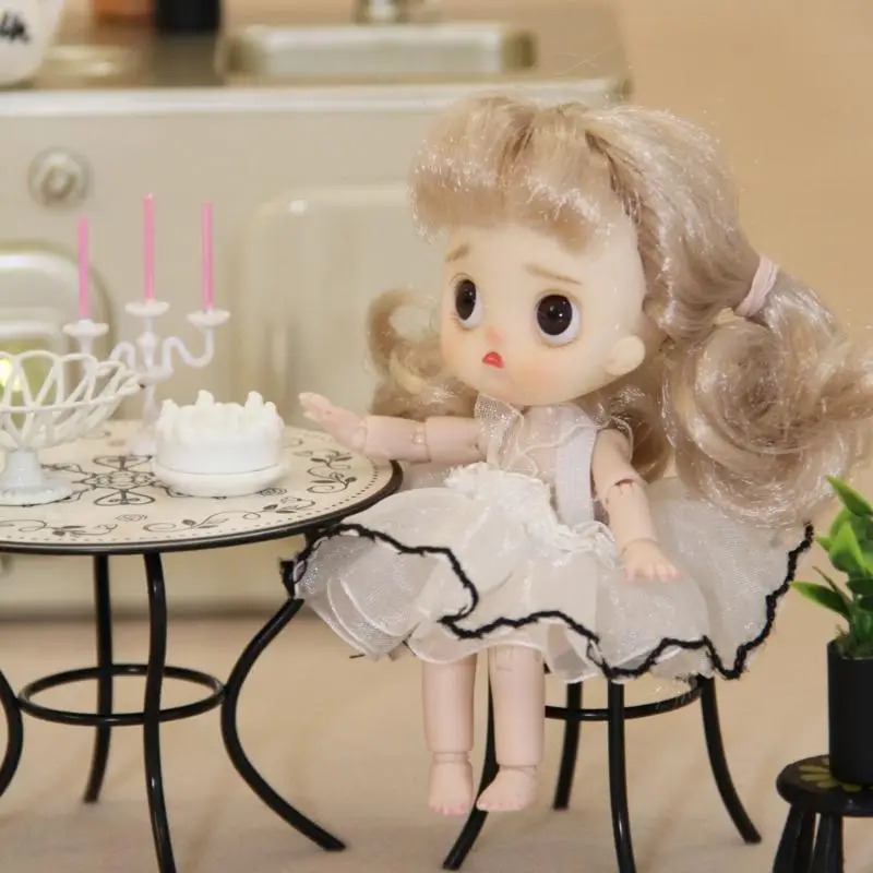 

Кукольные домохозяйки модель модели гостиной столовой для обеда для девочек -подростков декольте кукол украшения L8rb