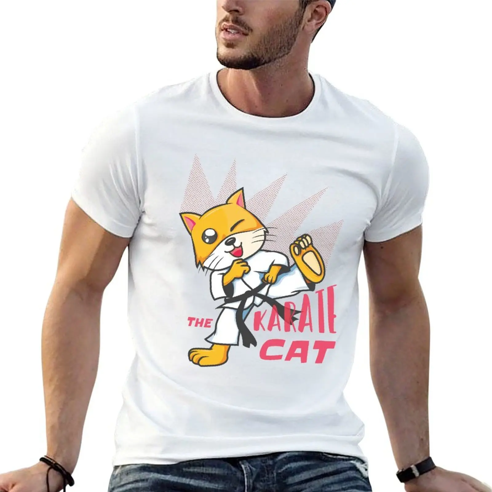 

man for and ideal for cute T-Shirt men people Karate love cats shirts cat, design who karate t The