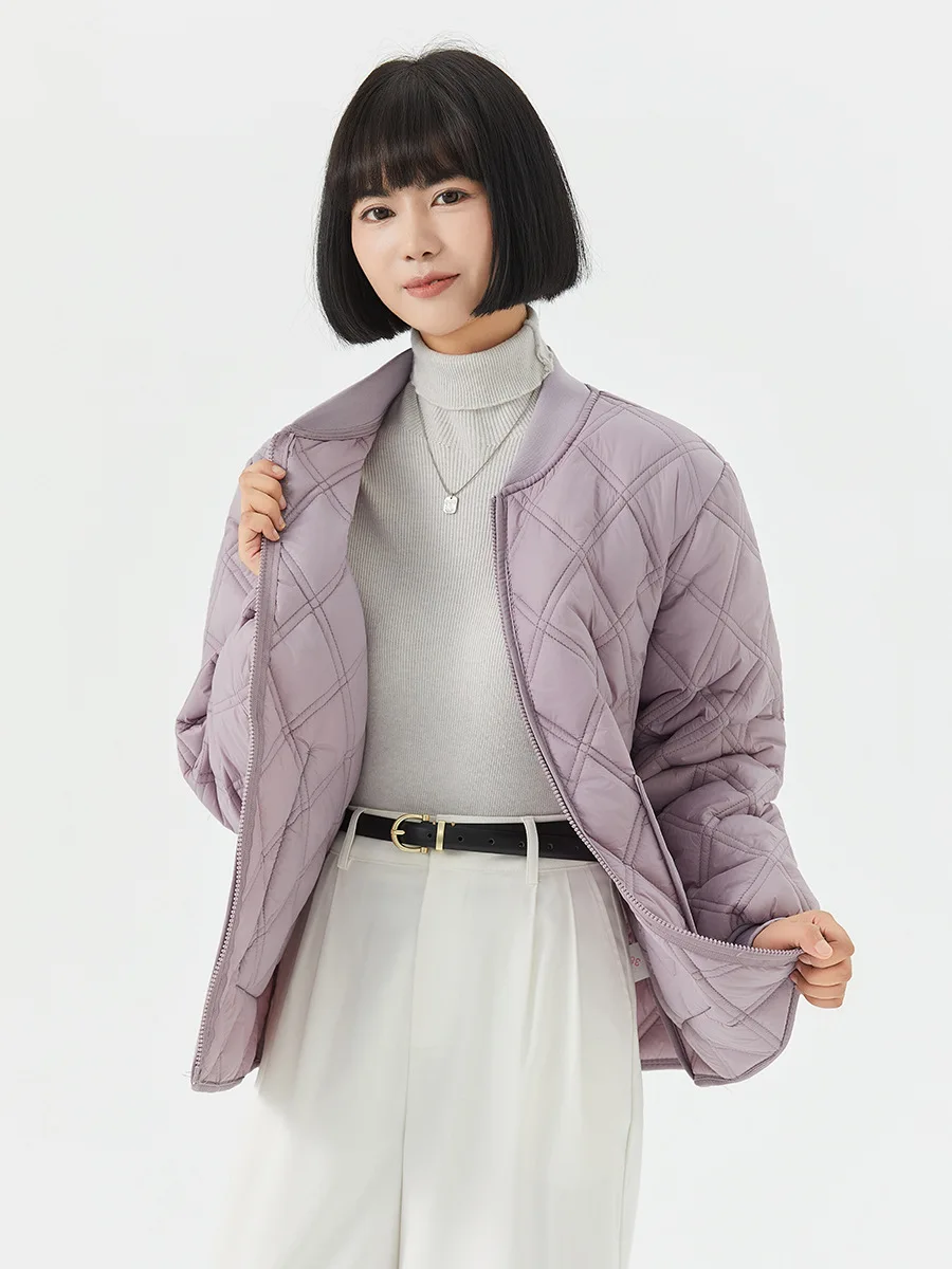 الفرنسية Argyle سترة قطن للنساء الخريف الشتاء بلون سستة رشاقته السترات عادية موضة بسيطة الإناث معطف دافئ #2