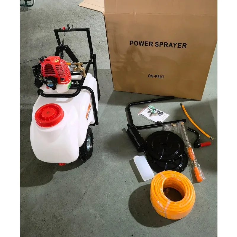 Pulvérisateur de puissance de moteur solin 50L ga OS-P60T pulvérisateur de jardin haute pression avec pompe, tuyau et pulvérisateur agricole de moteur