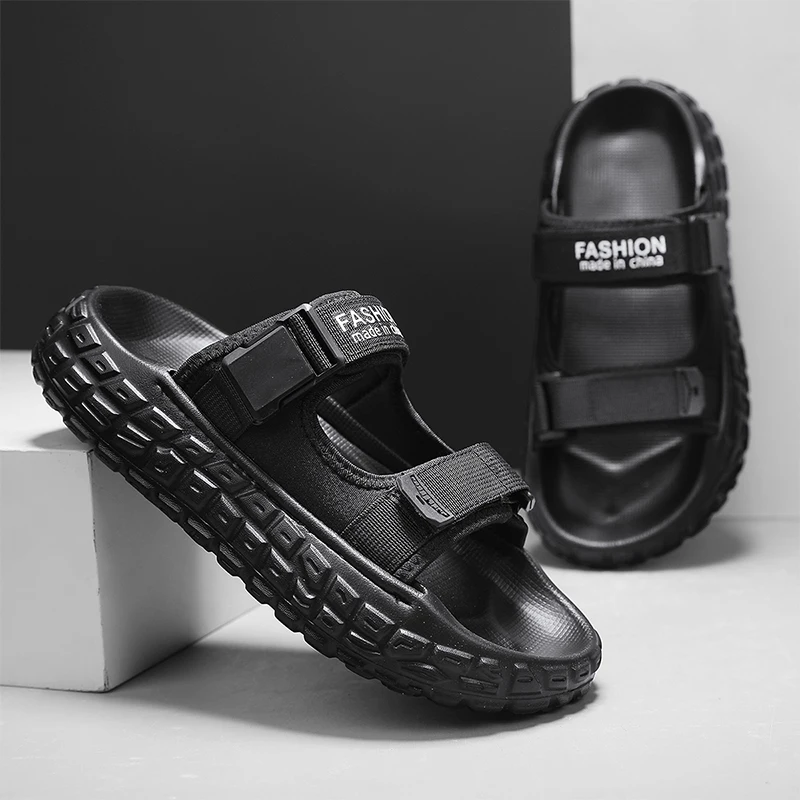 

2025 мужские летние и весенние нескользящие прочные удобные пляжные тапочки для бассейна с толстой мягкой подошвой для облегчения боли, поддерживающие сандалии