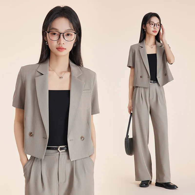 

Women's Summer Thin Short Sleeve Blazer2025New Short Professional Formal Suit for Petite Individuals
