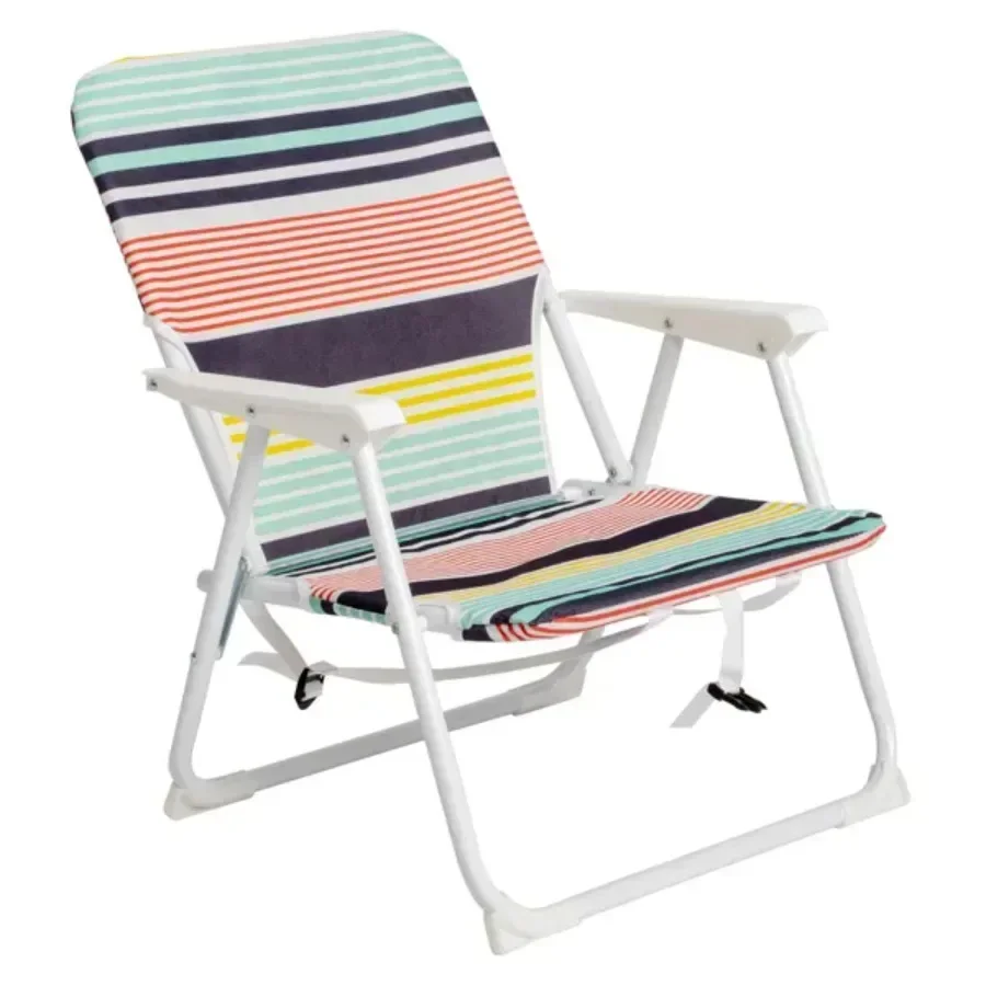 

56*60*63cm 100kg Oxford Cloth White Iron Frame Beach Chair Small Size Portable Outdoor Furniture