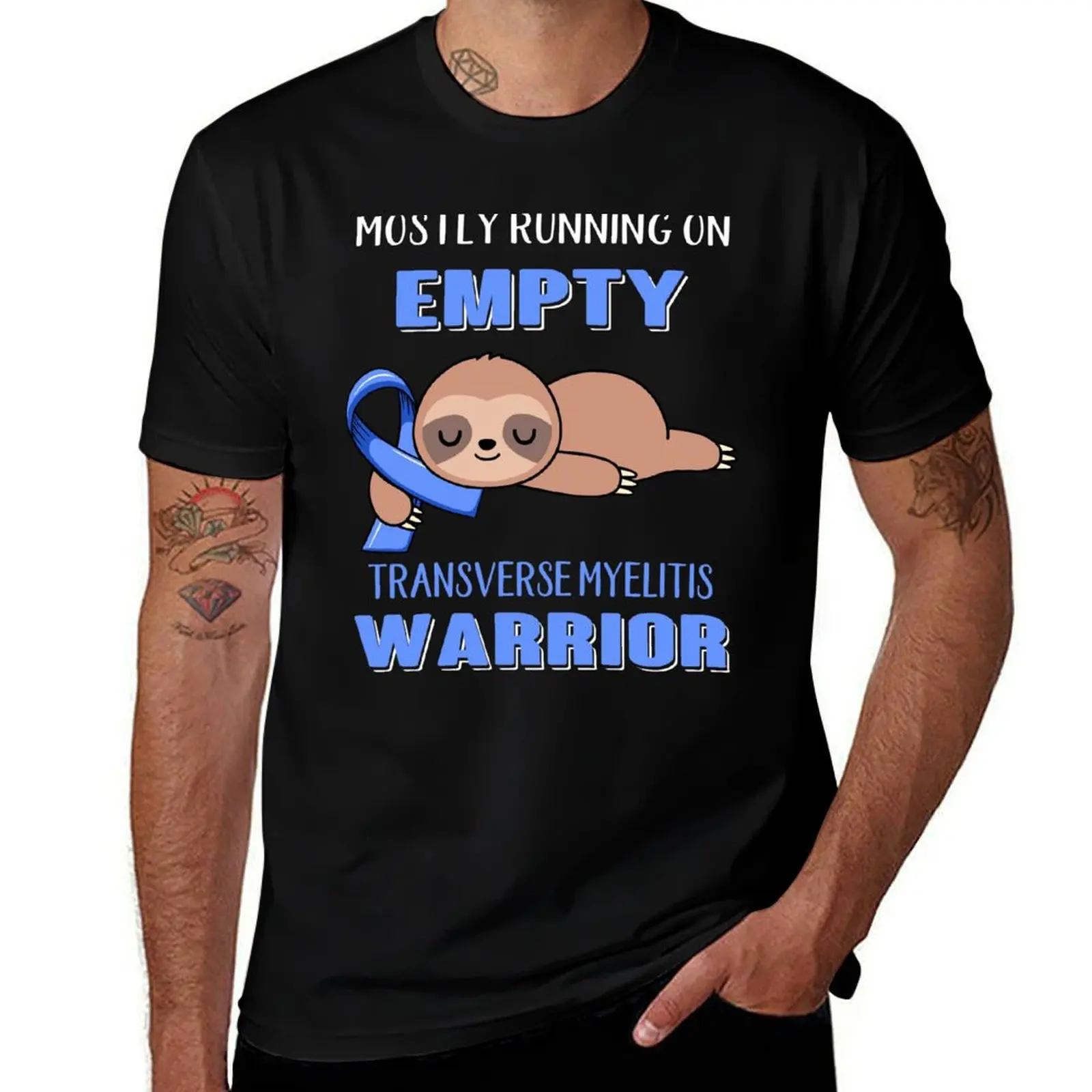 

Футболка Mostly Running On Empty Transverse Myelitis Warrior, мужские футболки, белая футболка