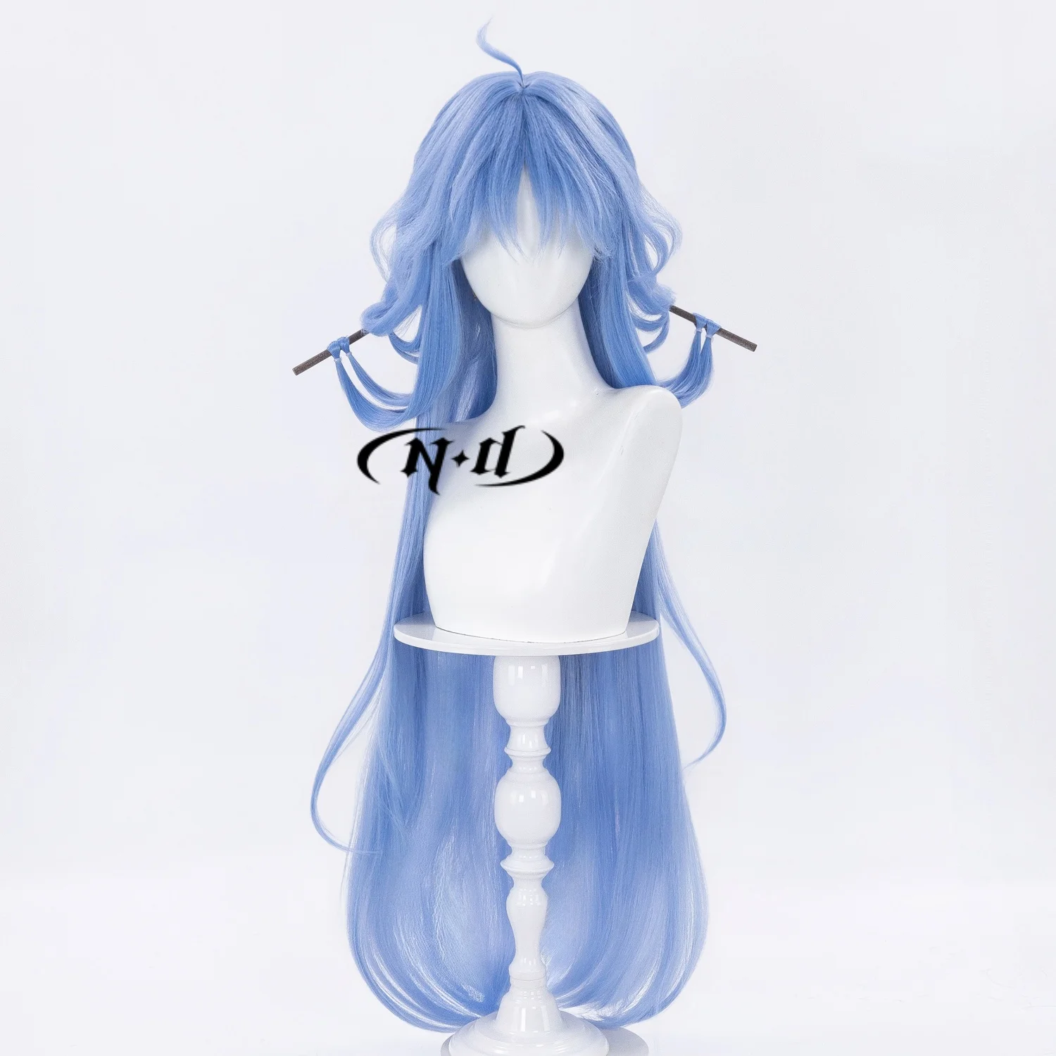 ND Brand Qingxiao WuWa Wuthering Waves  Cosplay Wigs Hair Hairpiece for Comic-con Cosplayer Halloween Costume Party Theme