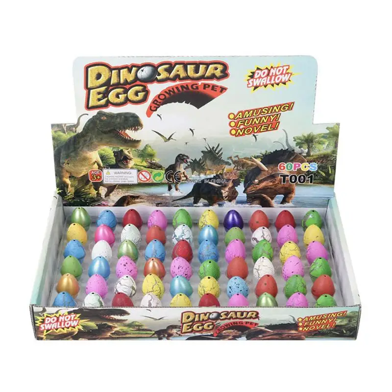 Dinosaur Egg Toys 60pcs Mini Dinosaur Crack Eggs Easter Dino Eggs Unique Growing Toy Dinosaur Eggs That Hatch In Water For Kids