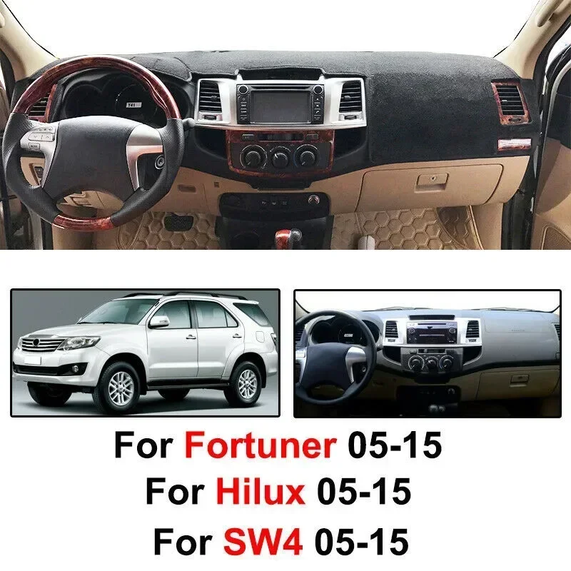 Dashboard cover sunshade mat for Toyota Hilux SW4 Fortuner 2005-2015, car interior accessory