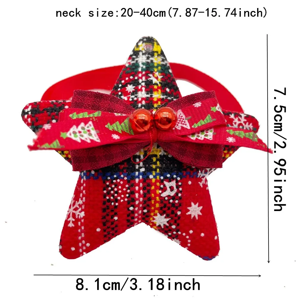 30/50pcs Christmas Style Dog Bow Tie Pet Star Tree Grooming Supplies  Dogs Necktie Bow Tie Pet Puppy Supplies Holiday Dog Bowtie