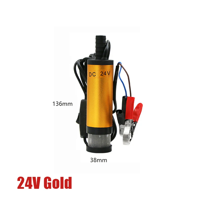 12V24V DC Diesel Fuel Water Oil Car Camping Fishing Submersible Transfer Pump